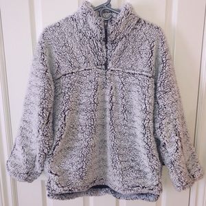 Fuzzy Grey Sherpa Pullover | Size M